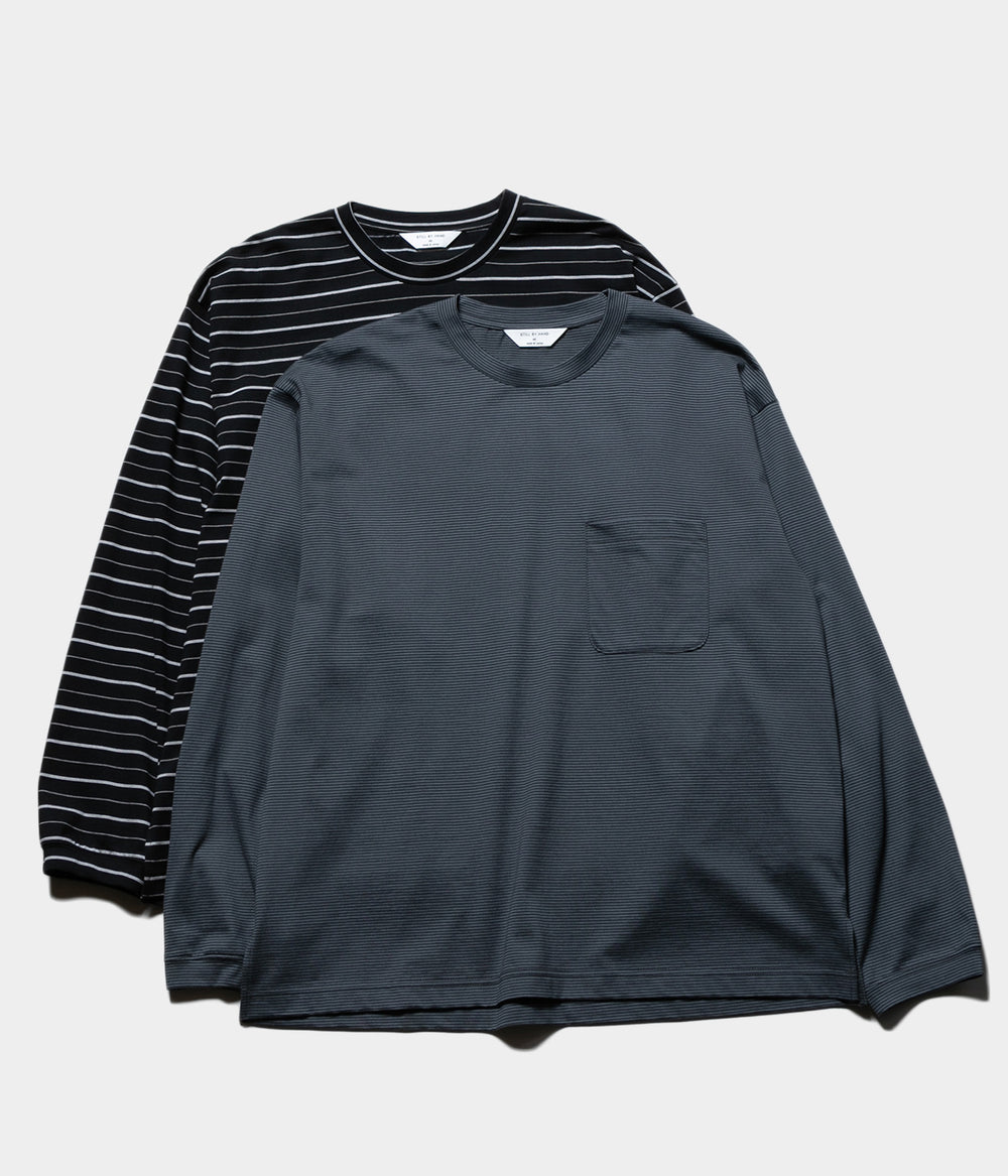 新品 STILL BY HAND Striped long sleeve 46 STILL BY HAND 