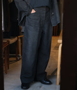 A.PRESSE 2025 Style1 "Vintage Black Linen Trousers"