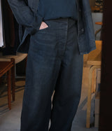 A.PRESSE 2025 Style1 "Vintage Black Linen Trousers"