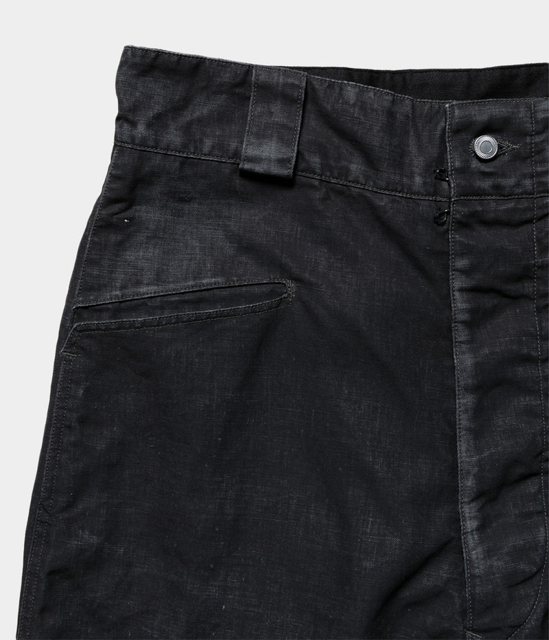 A.PRESSE 2025 Style1 "Vintage Black Linen Trousers"