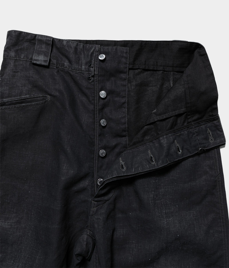 A.PRESSE 2025 Style1 "Vintage Black Linen Trousers"