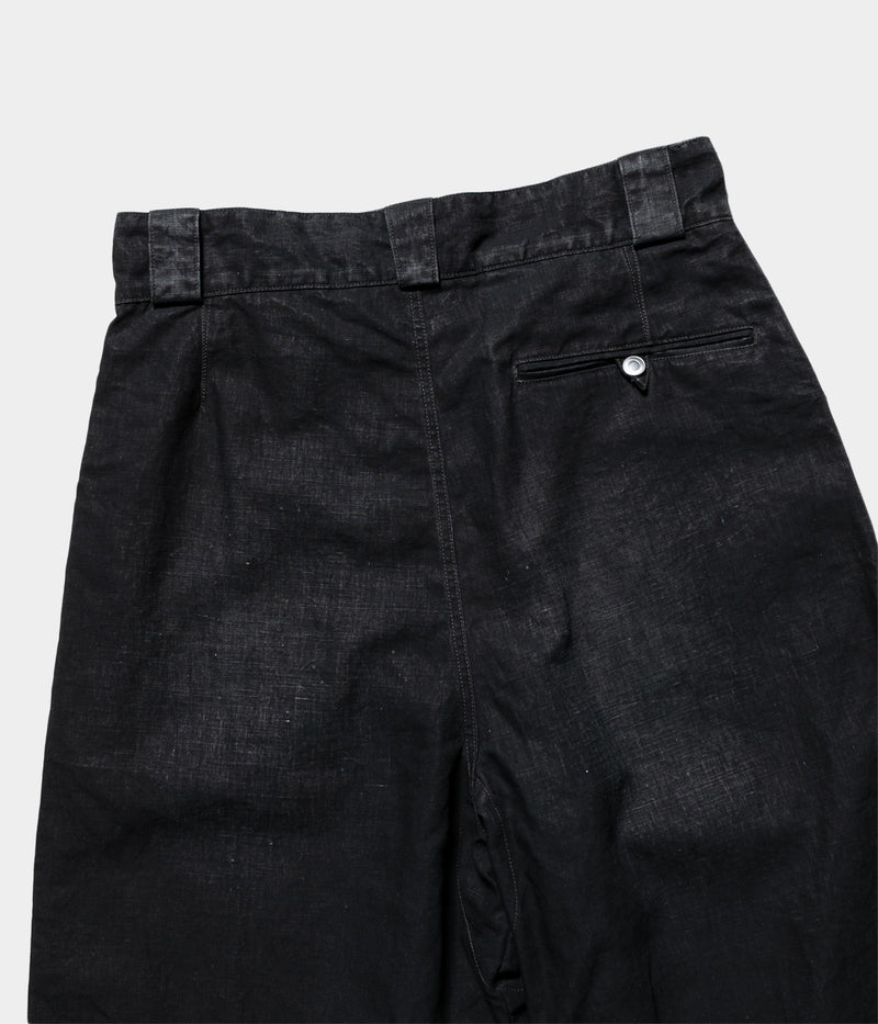 A.PRESSE 2025 Style1 "Vintage Black Linen Trousers"