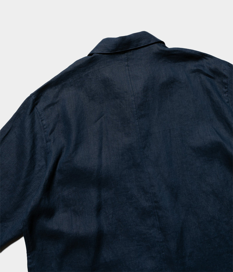 STILL BY HAND "SH03252"Linen open collar shirt