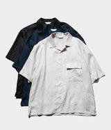 STILL BY HAND "SH03252"Linen open collar shirt