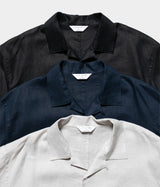 STILL BY HAND "SH03252"Linen open collar shirt