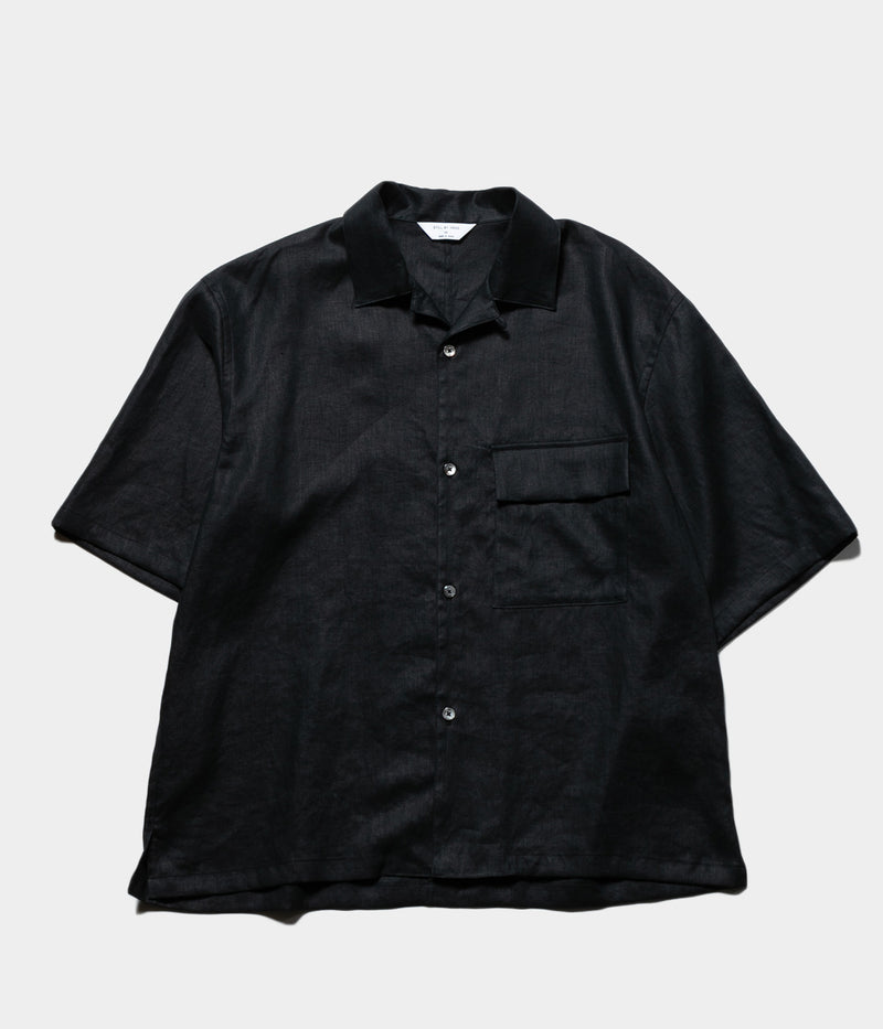 STILL BY HAND "SH03252"Linen open collar shirt