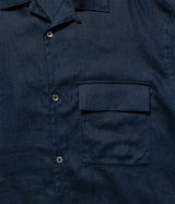 STILL BY HAND "SH03252"Linen open collar shirt