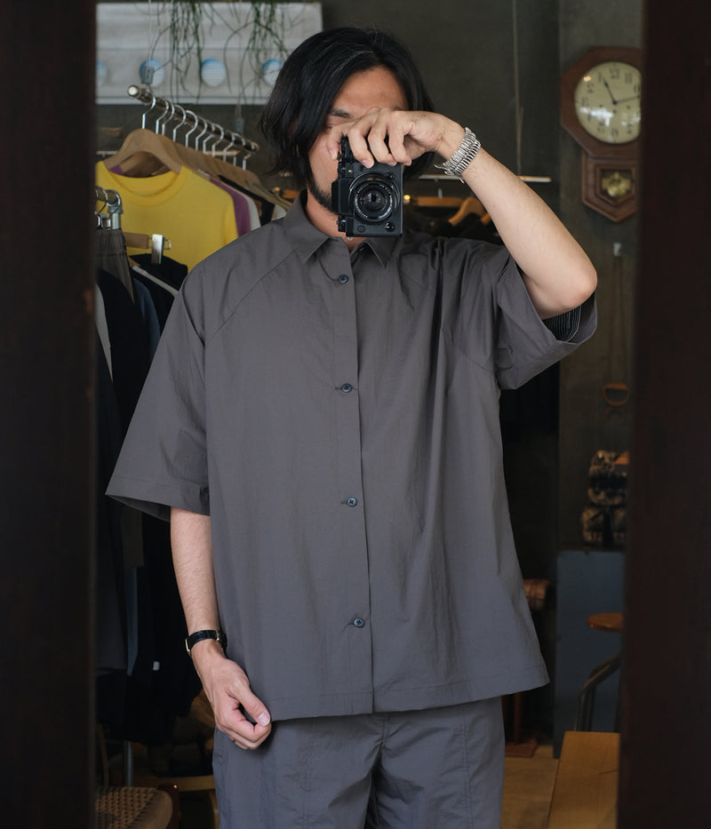 STILL BY HAND "SH01252" Polyurethane blend nylon shirt