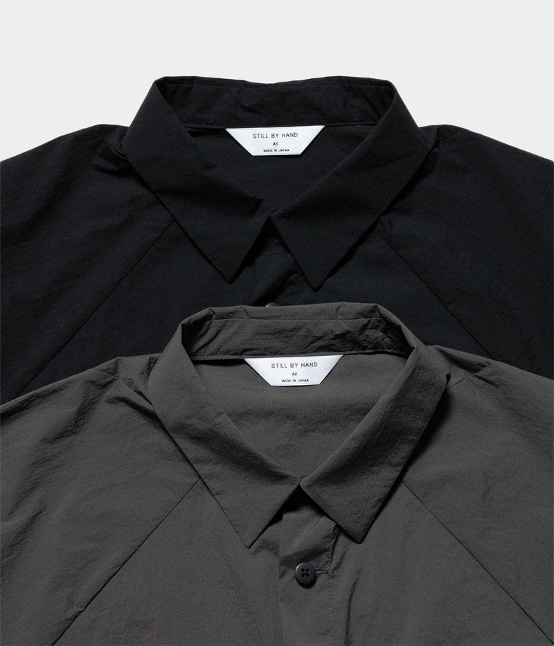 STILL BY HAND "SH01252" Polyurethane blend nylon shirt