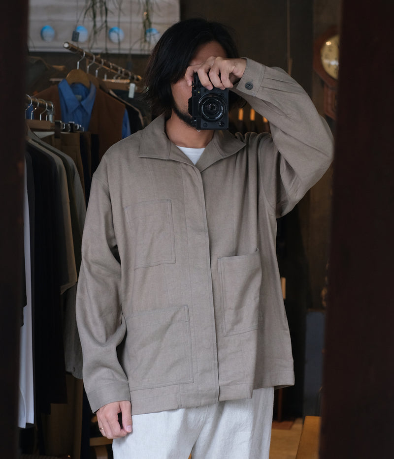 MITTAN "JK-79" Twill Silk Linen Shirt Jacket