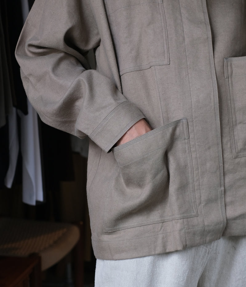 MITTAN "JK-79" Twill Silk Linen Shirt Jacket