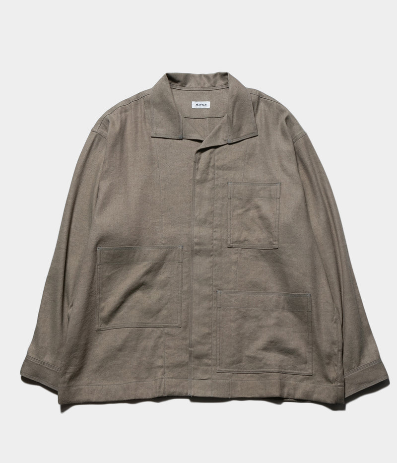 MITTAN "JK-79" Twill Silk Linen Shirt Jacket