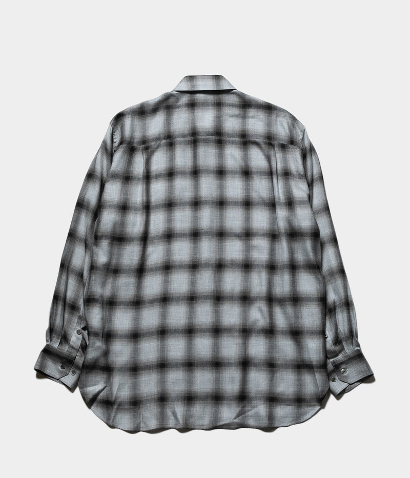 SSSTEIN 25AW "RAYON/LYOCELL CHECK OVERSIZED DOWN PAT SHIRT"