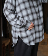 SSSTEIN 25AW "RAYON/LYOCELL CHECK OVERSIZED DOWN PAT SHIRT"