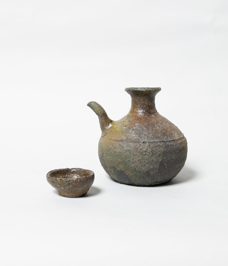 古村其飯 "窯変カラカラとちぶぐゎー 箱付" (沖縄・荒焼)