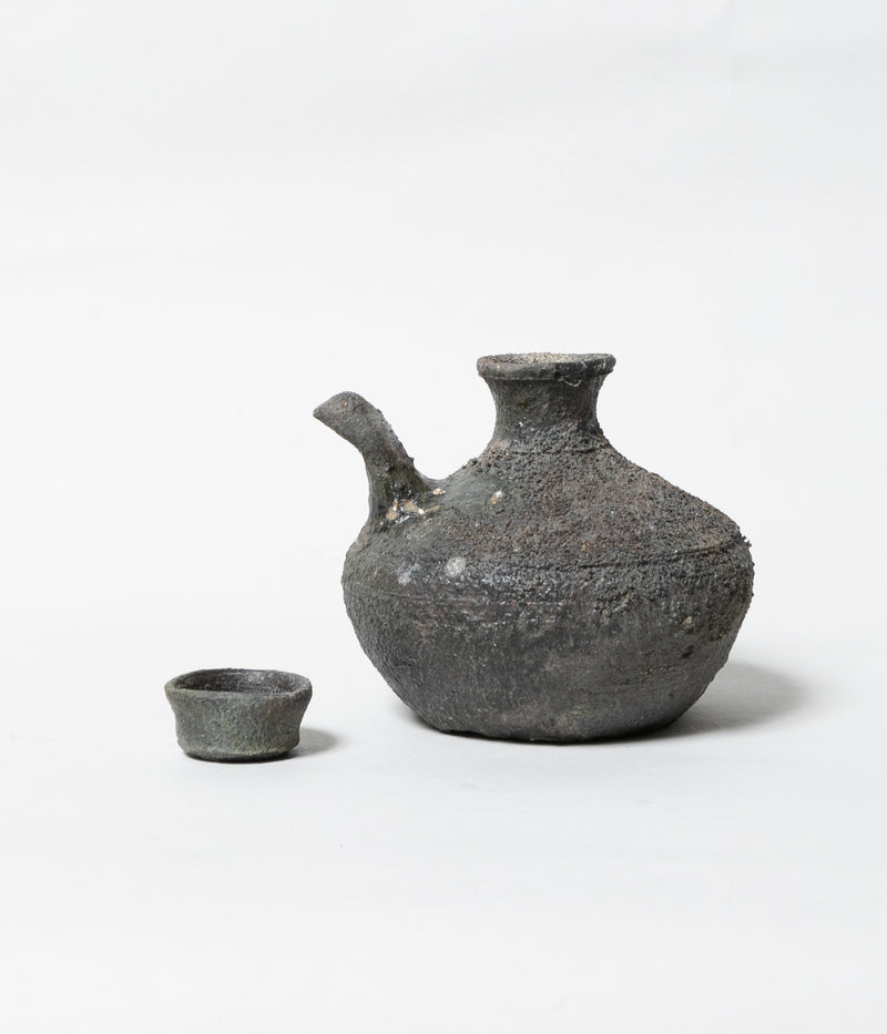 古村其飯 "窯変カラカラとちぶぐゎー 箱付" (沖縄・荒焼)