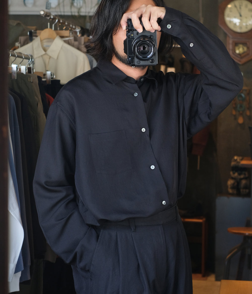 トップス ssstein 25AW Wool/SilkRegularCollarShirt SSSTEIN 25AW 