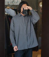 STILL BY HAND "SH01253"Garment-dye over shirt