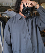 STILL BY HAND "SH01253"Garment-dye over shirt