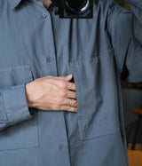 STILL BY HAND "SH01253"Garment-dye over shirt