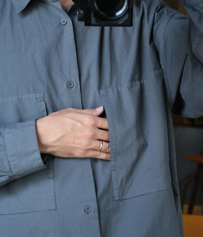 STILL BY HAND "SH01253"Garment-dye over shirt