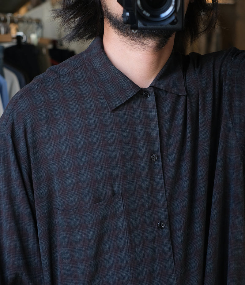 MAATEE＆SONS "OP COLLLAR SHIRTS RAYON強撚 BRCHECK"