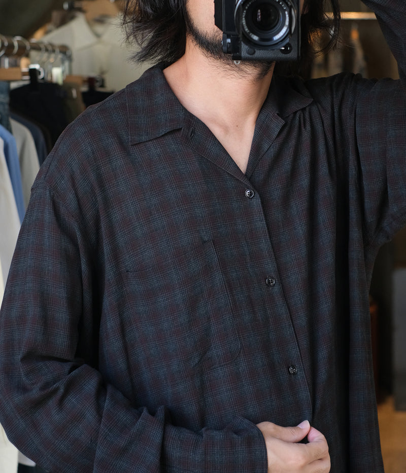MAATEE＆SONS "OP COLLLAR SHIRTS RAYON強撚 BRCHECK"
