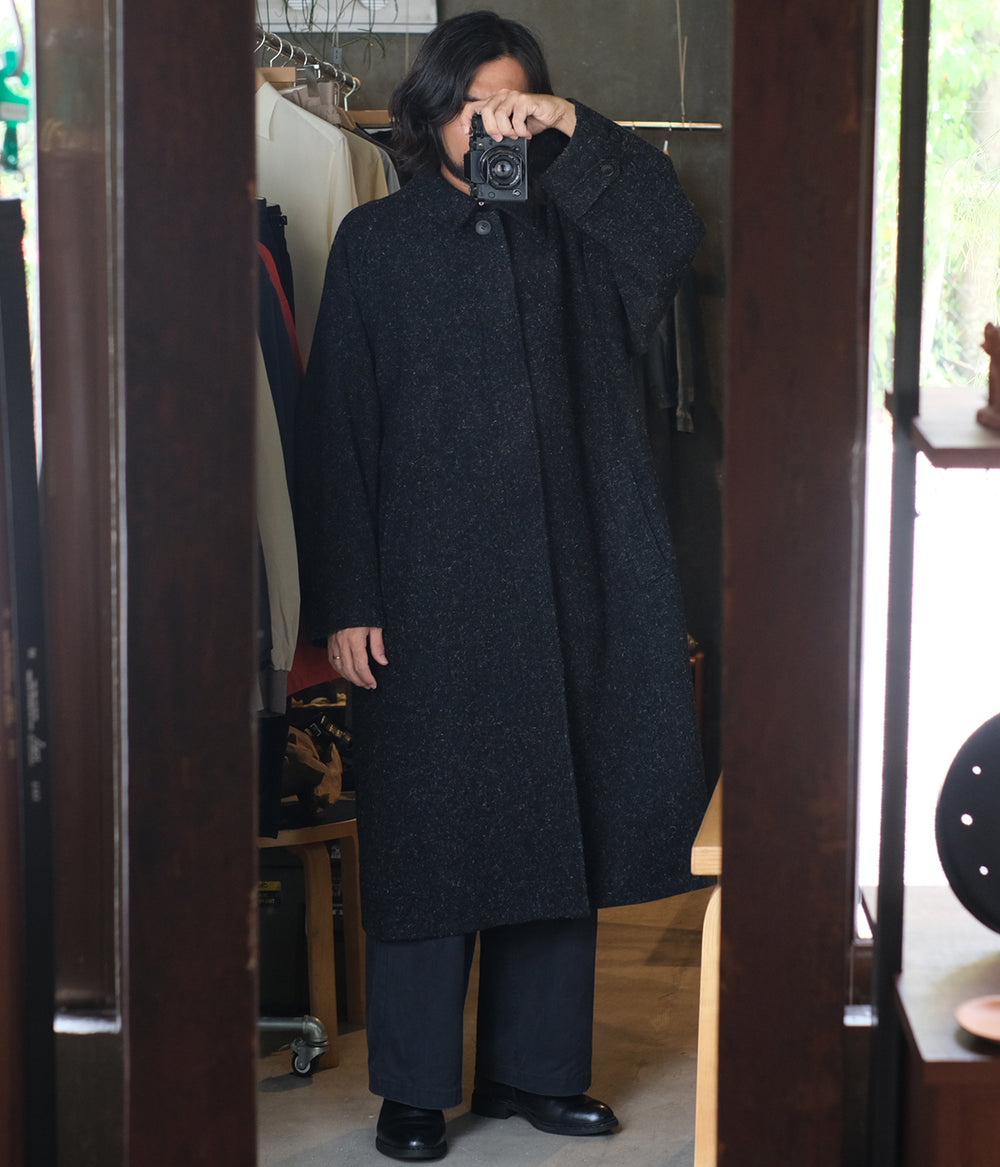 ジャケット・アウター YOKO SAKAMOTO BAL COLLAR COAT 25AW Yoko Sakamoto Bal Collar Coat Black Speckled – Neighbour