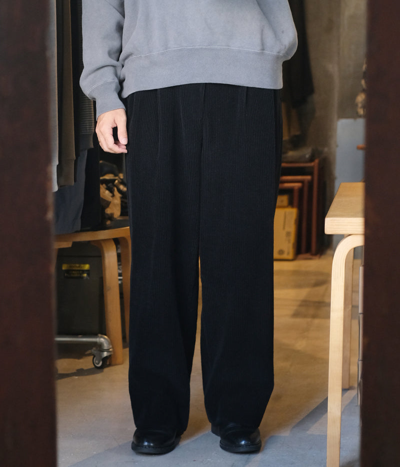 A.PRESSE 2025 Style2 "Wool Corduroy Wide Tapered Trousers"