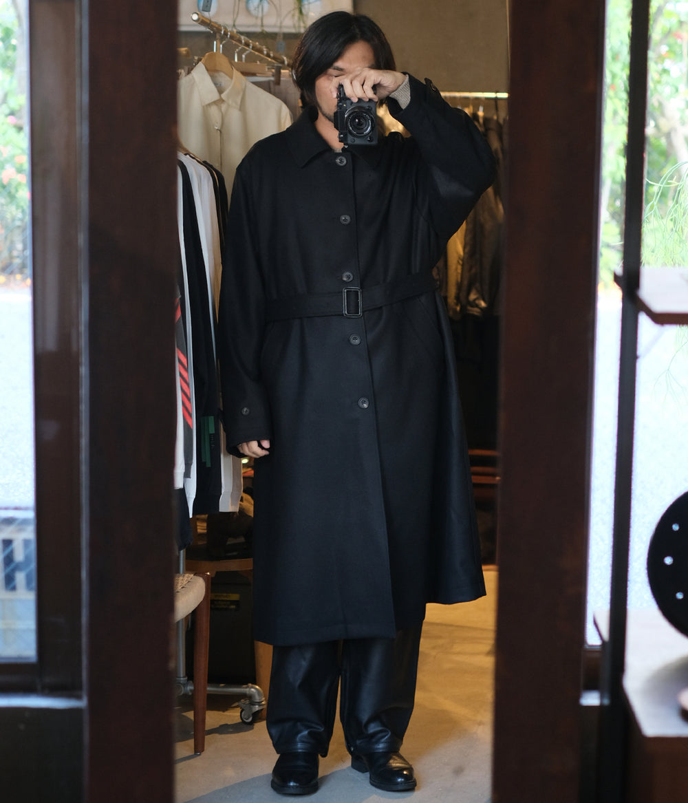 stein シュタイン　oversized trench coat s stein / シュタイン】OVERSIZED MAXI-LENGTH ZIP COAT - BLACK