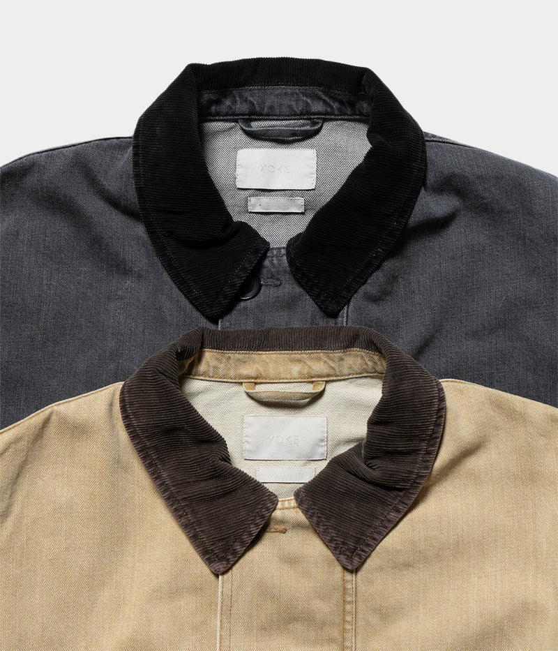 YOKE 25AW "Vintaged Denim Coverall Half Coat"