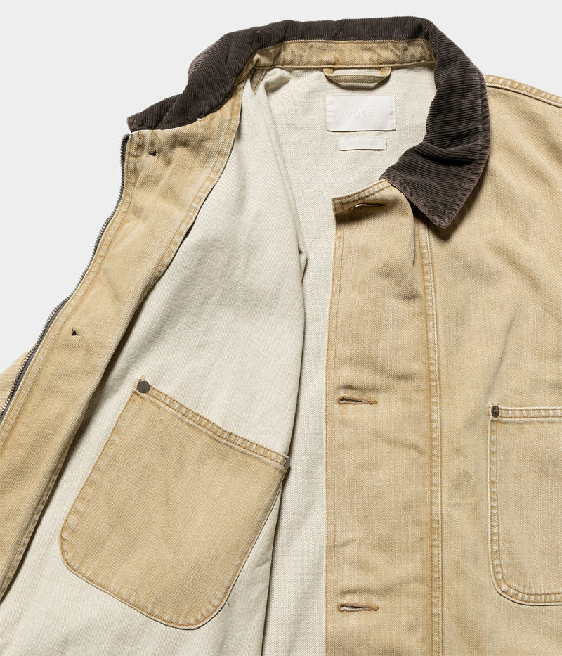 YOKE 25AW "Vintaged Denim Coverall Half Coat"