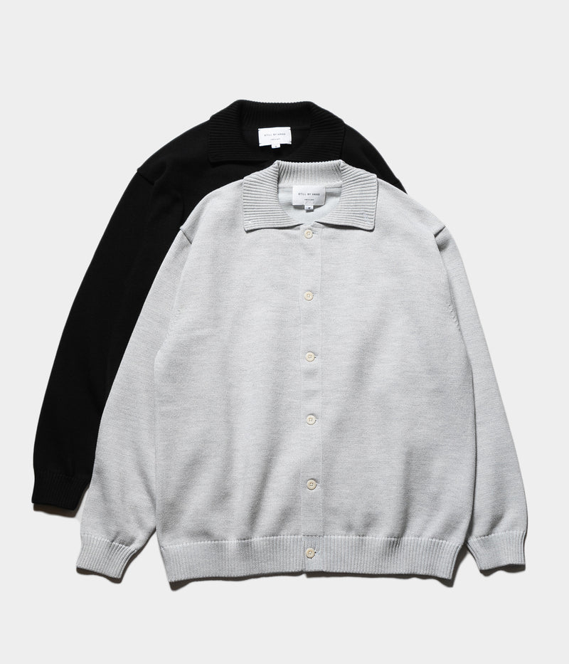 STILL BY HAND "KN05253" 10G polo cardigan