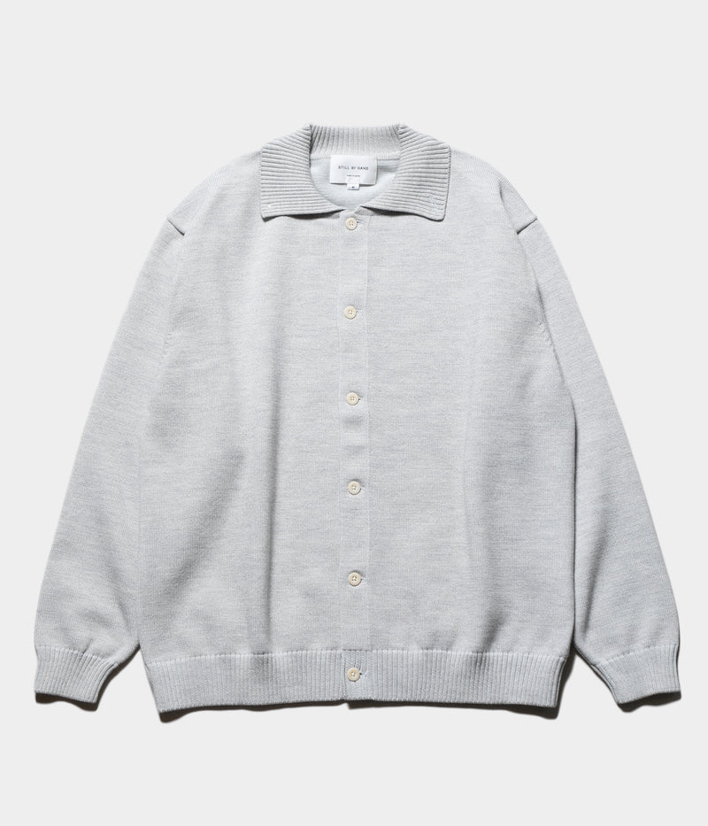 STILL BY HAND "KN05253" 10G polo cardigan