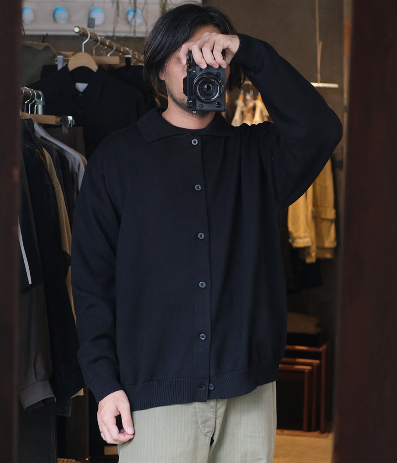 STILL BY HAND "KN05253" 10G polo cardigan