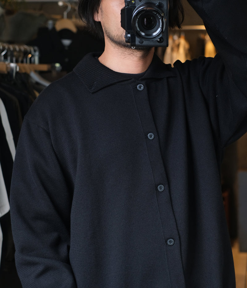 STILL BY HAND "KN05253" 10G polo cardigan