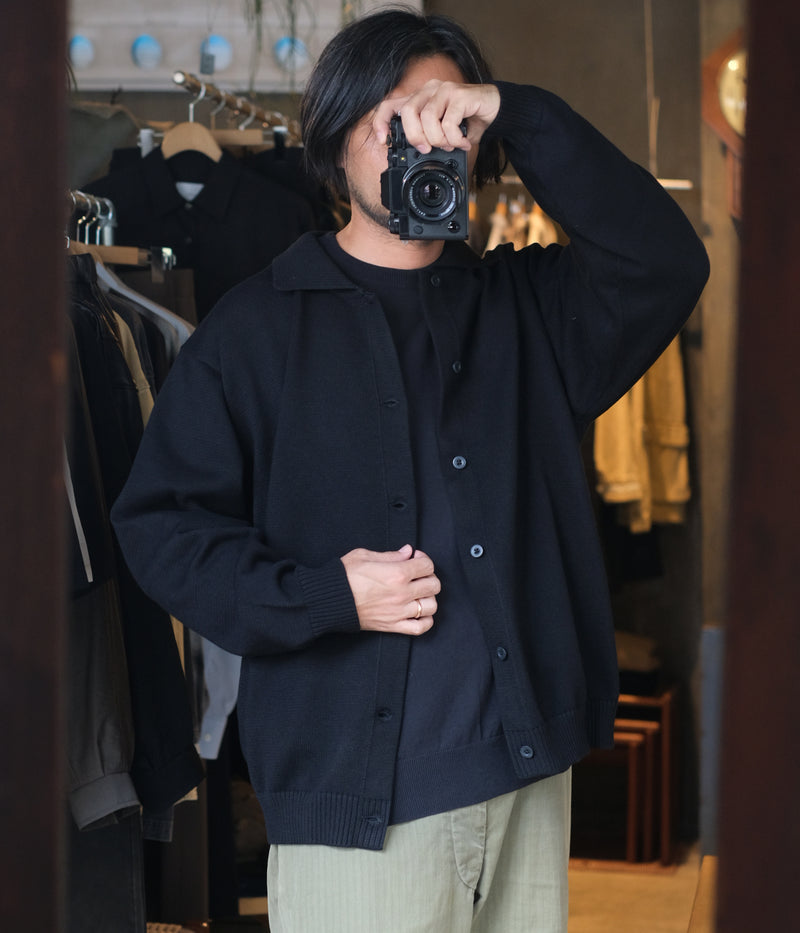 STILL BY HAND "KN05253" 10G polo cardigan