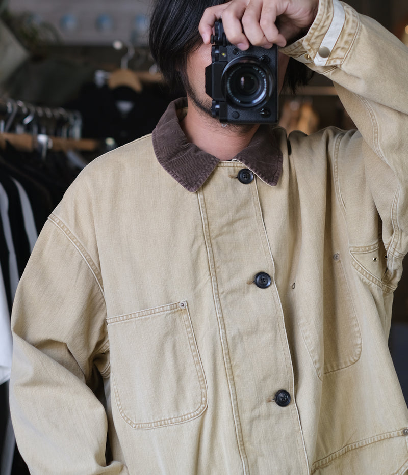 YOKE 25AW "Vintaged Denim Coverall Half Coat"