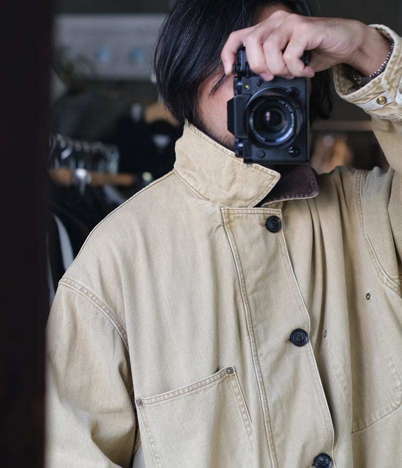 YOKE 25AW "Vintaged Denim Coverall Half Coat"