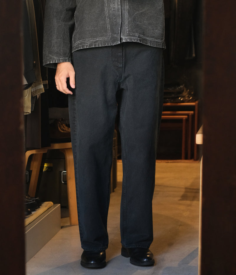 A.PRESSE 2025 Style 2 "Black Washed Wide Denim Pants"