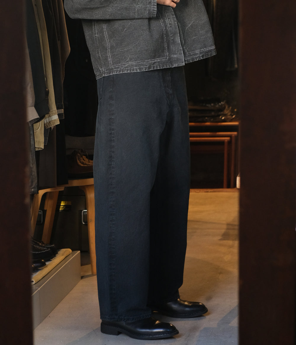 A.PRESSE Washed Denim Pants ブラックデニム A.PRESSE / Black Washed Wide Denim Pants | twelve