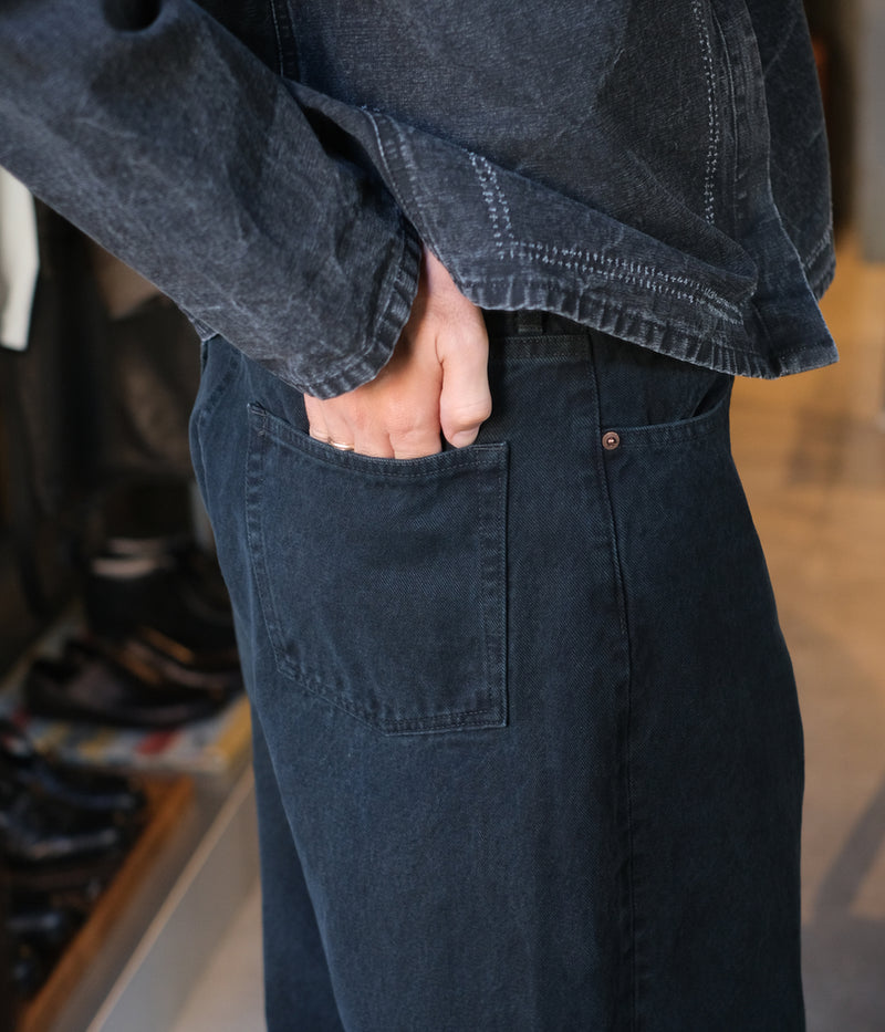 A.PRESSE 2025 Style 2 "Black Washed Wide Denim Pants"