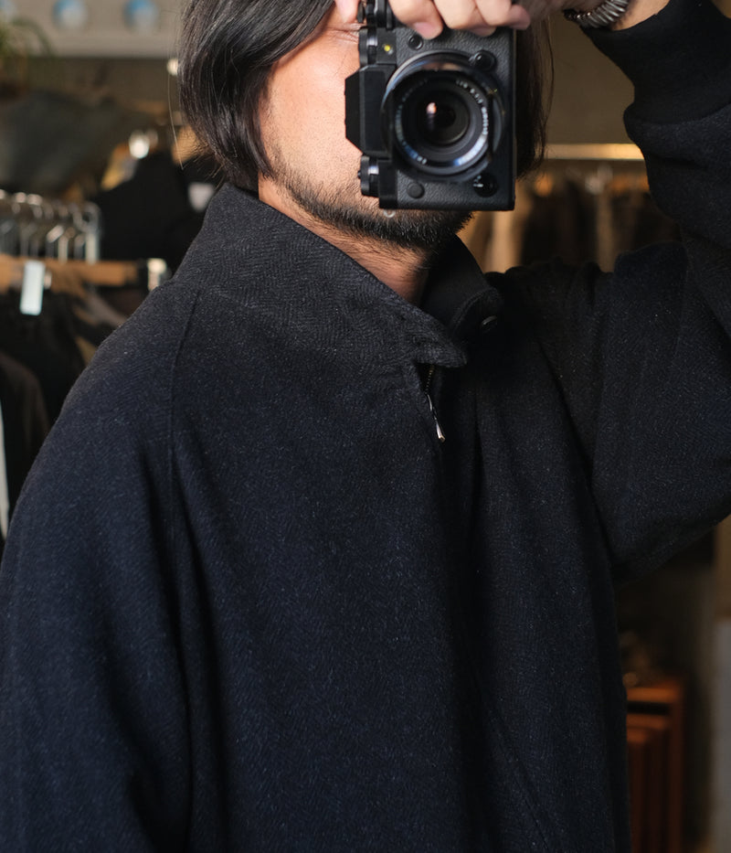 A.PRESSE 2025 Style2 "Silk Cashmere Tweed Harrington Jacket"