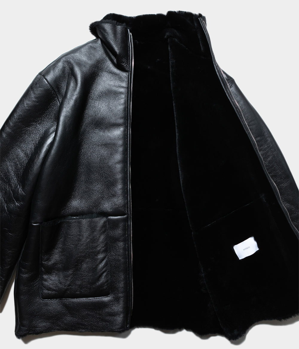 ジャケット・アウター archive NewZealand black mouton jacket ssstein / シュタイン】CUT-OFF MOUTON JACKET - BLACK | 公式