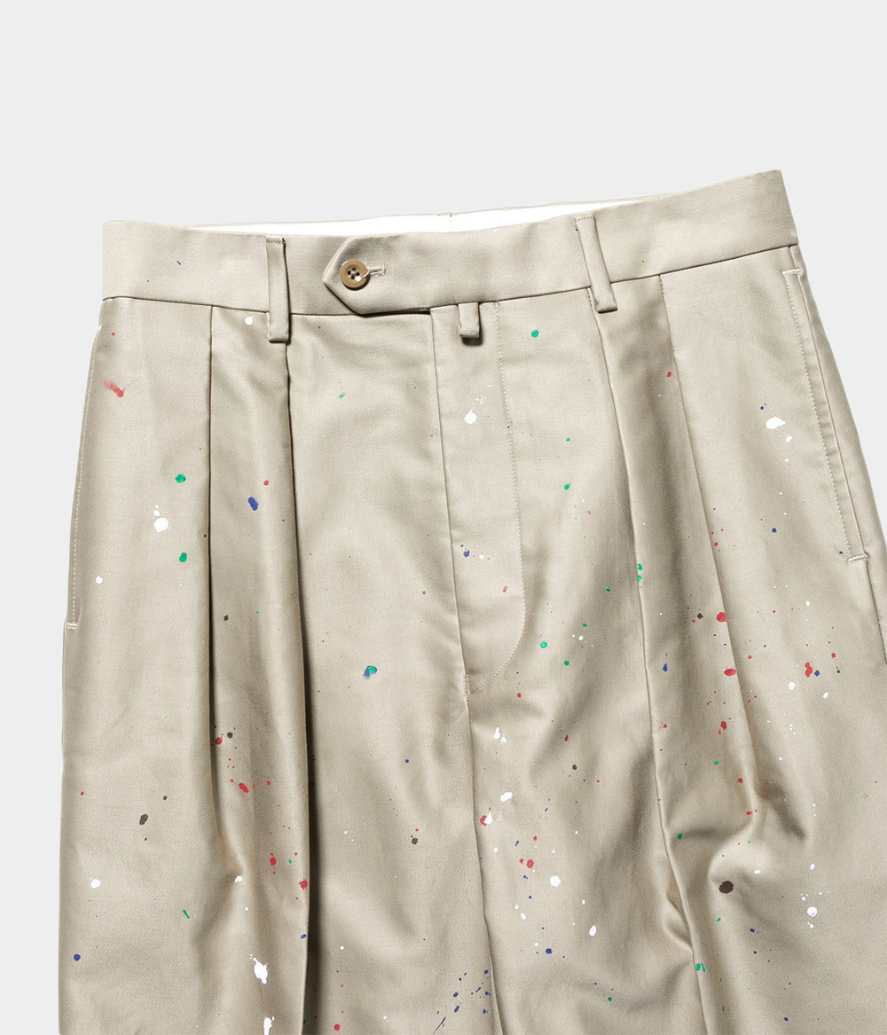 NEAT MOLESKIN / BELTLESS (BEIGE) NEAT Beltless MOLESKIN PANTS sizeM BEIGE NEAT \\\"GIZA COTTON