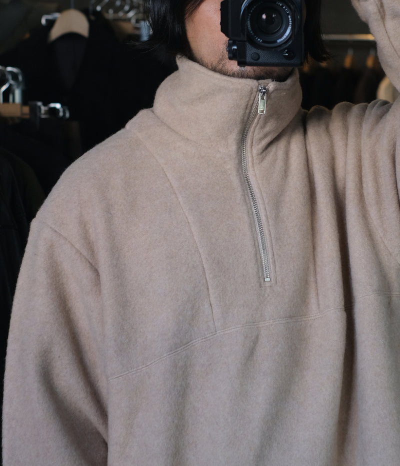 YOKE "WOOL FLEECE HALF ZIP PULLOVER"