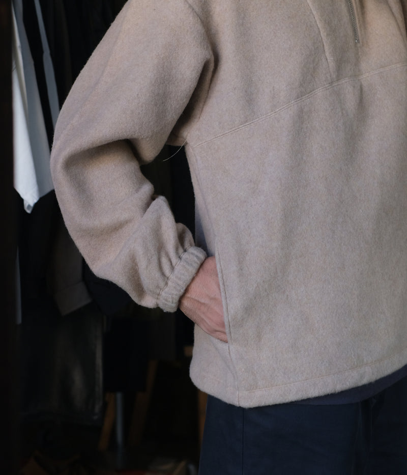 YOKE "WOOL FLEECE HALF ZIP PULLOVER"