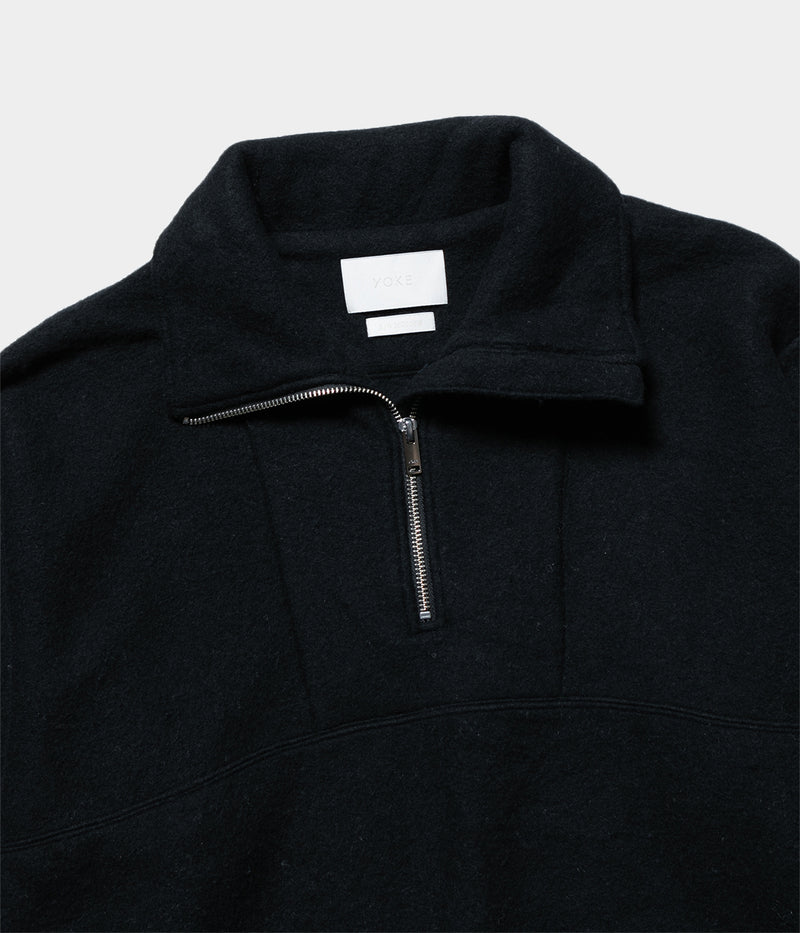YOKE "WOOL FLEECE HALF ZIP PULLOVER"