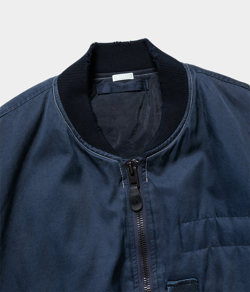 A.PRESSE 2025 Style2 "Vintage Silk Flight Jacket"