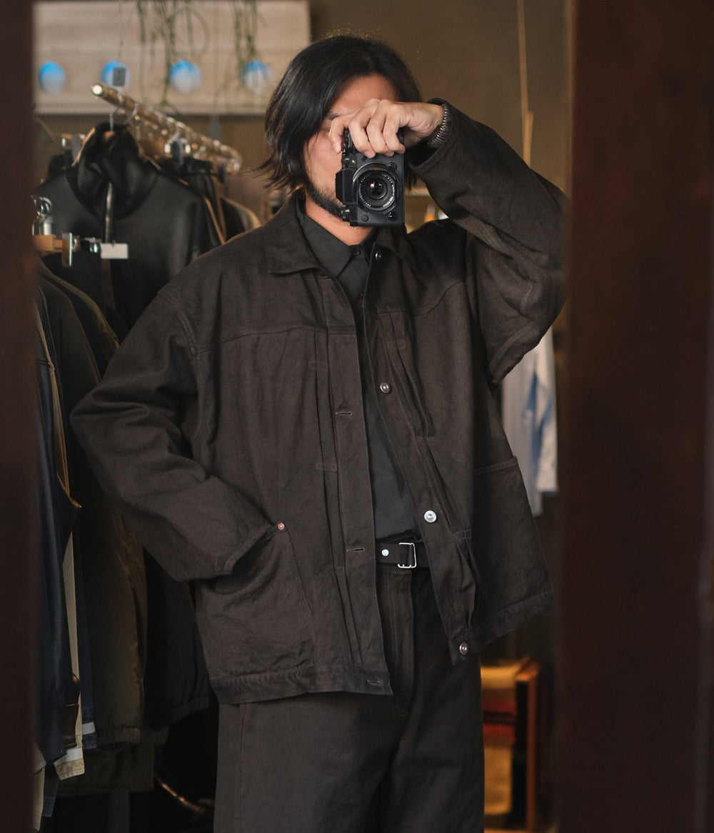 t*t様 YOKO SAKAMOTO PLEATS JACKET M BLACK Namu Shop - Yoko Sakamoto Max High Count Hemp Pleats Jacket - Black